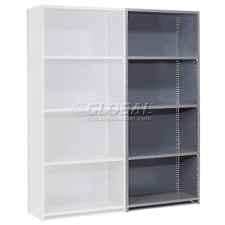 Global Industrial 5 Shelf, 20 Ga Closed Steel Shelving Unit, Add On, 36inW x 18inD x 97inH, Gray 796385